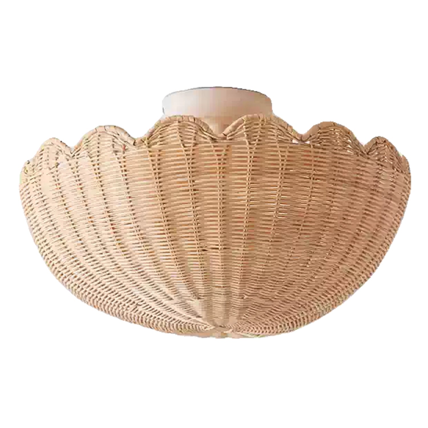 Bubble Rattan Flower Ceiling Light Scallop Wicker Shade