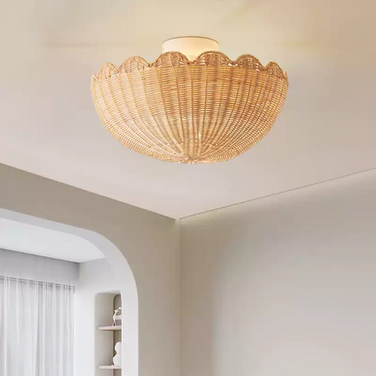 Bubble Scallop Rattan Flower Ceiling Light