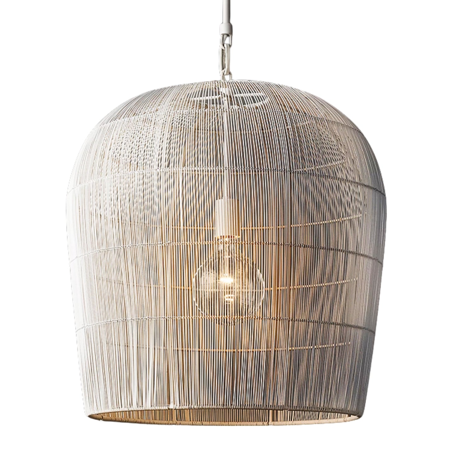 Cabrillo White Rattan Pendant Light