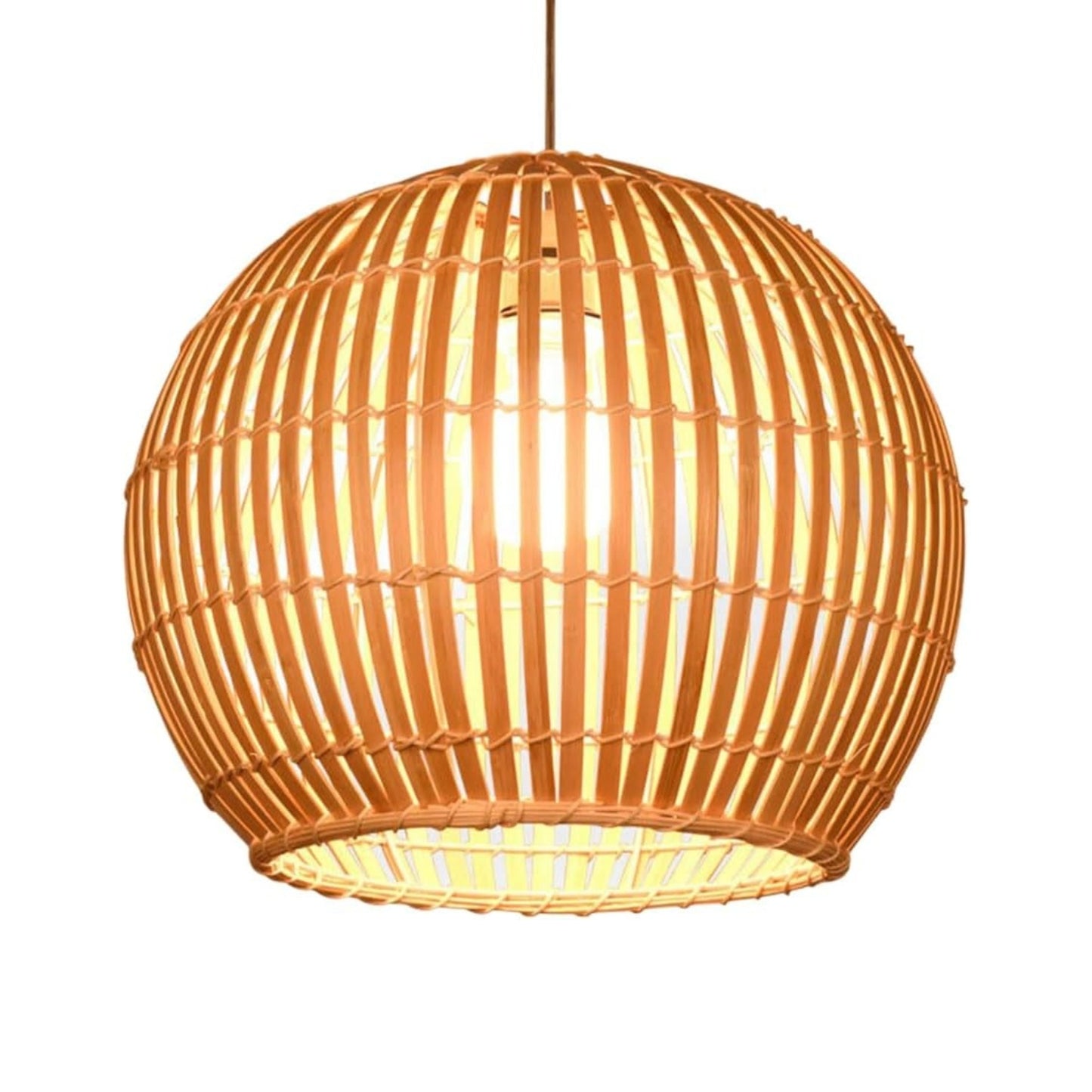 Calico Small Round Bamboo Pendant Light