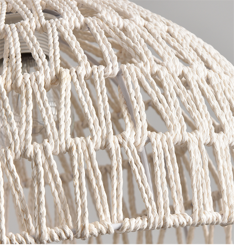 Campana Pendant Light Small White Rattan Basket Shade