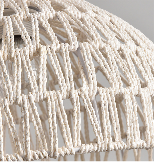 Campana Pendant Light Small White Rattan Basket Shade