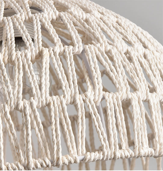 Campana Pendant Light Small White Rattan Basket Shade