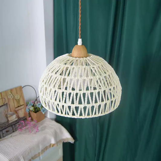 Campana Small Rattan Basket Pendant White LightShade