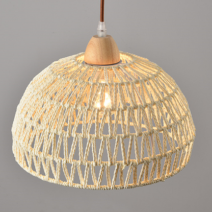 Campana White Rattan Small Dome Basket Pendant Light Shade