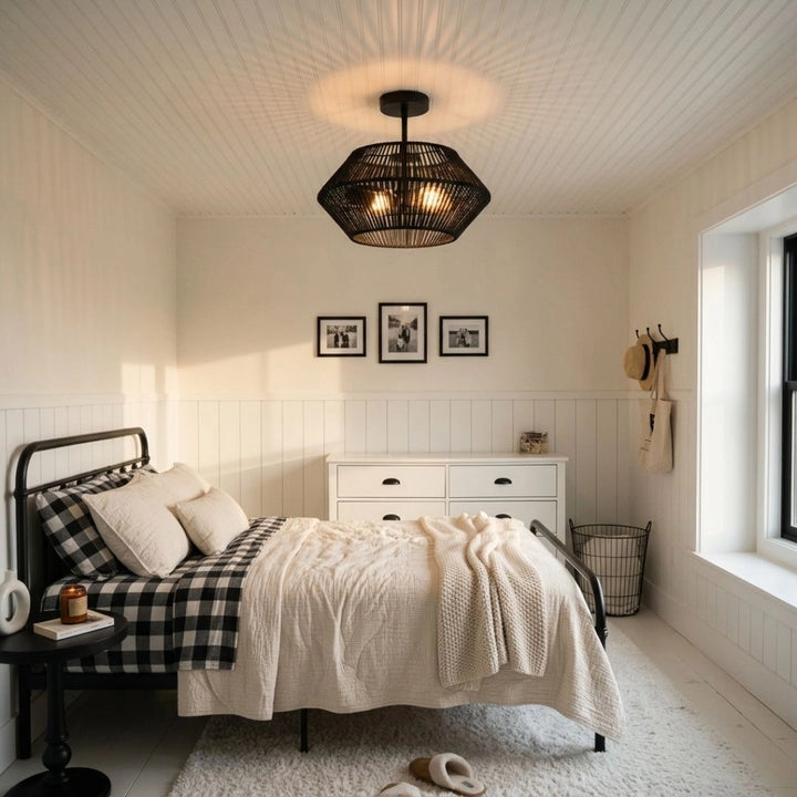 Capslpad Rattan Ceiling Light