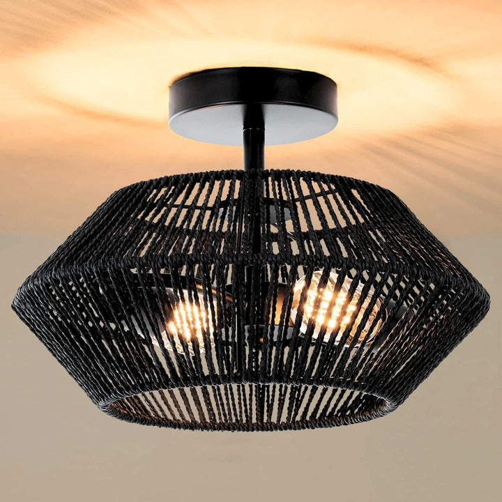 Capslpad Rattan Ceiling Light