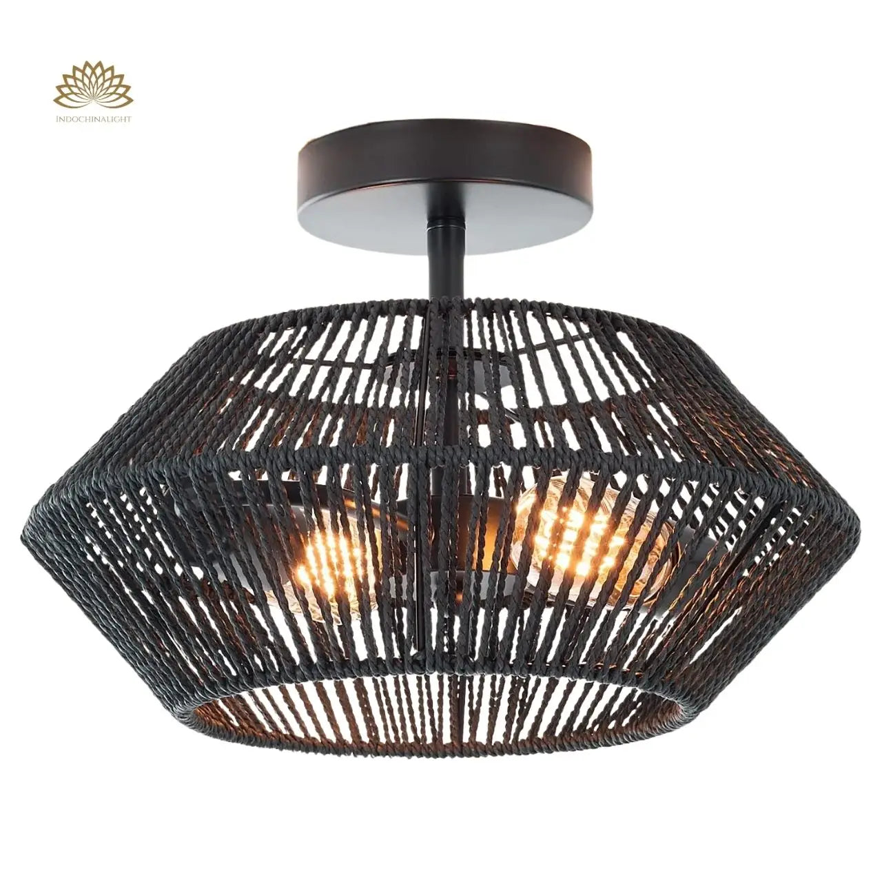 Capslpad Black Rattan Ceiling Light