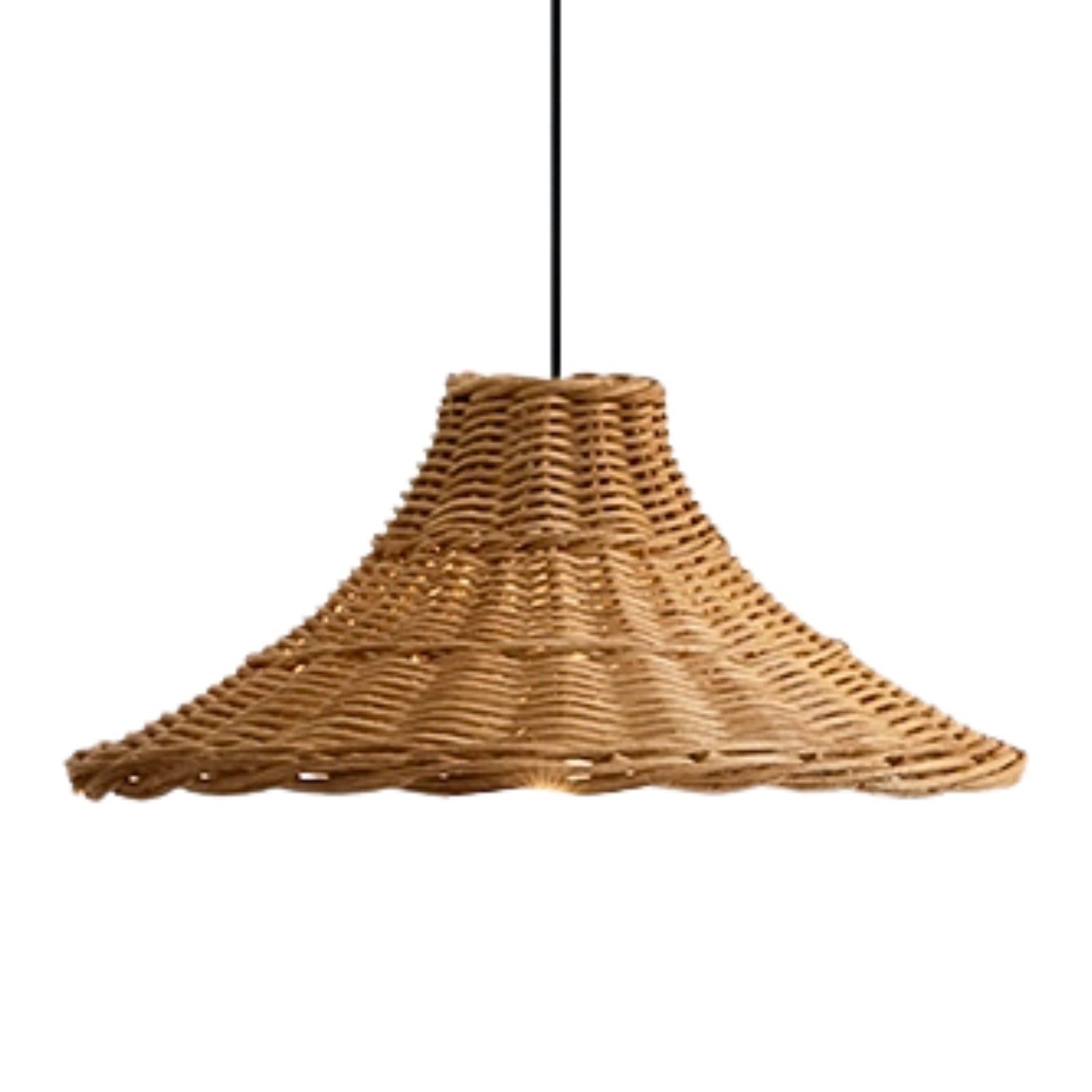 Carmel Cone-Shaped Wicker Rattan Pendant Light