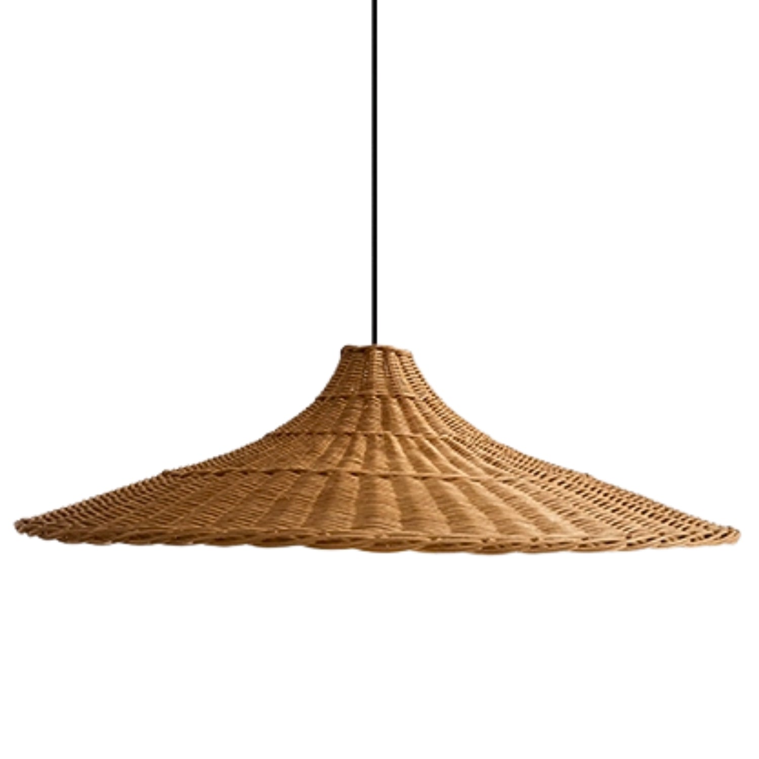 Carmel Cone-Shaped Wicker Rattan Pendant Light
