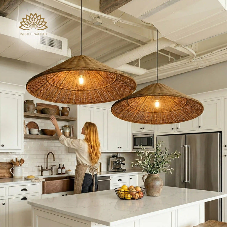 Cone Rattan Pendant Lights