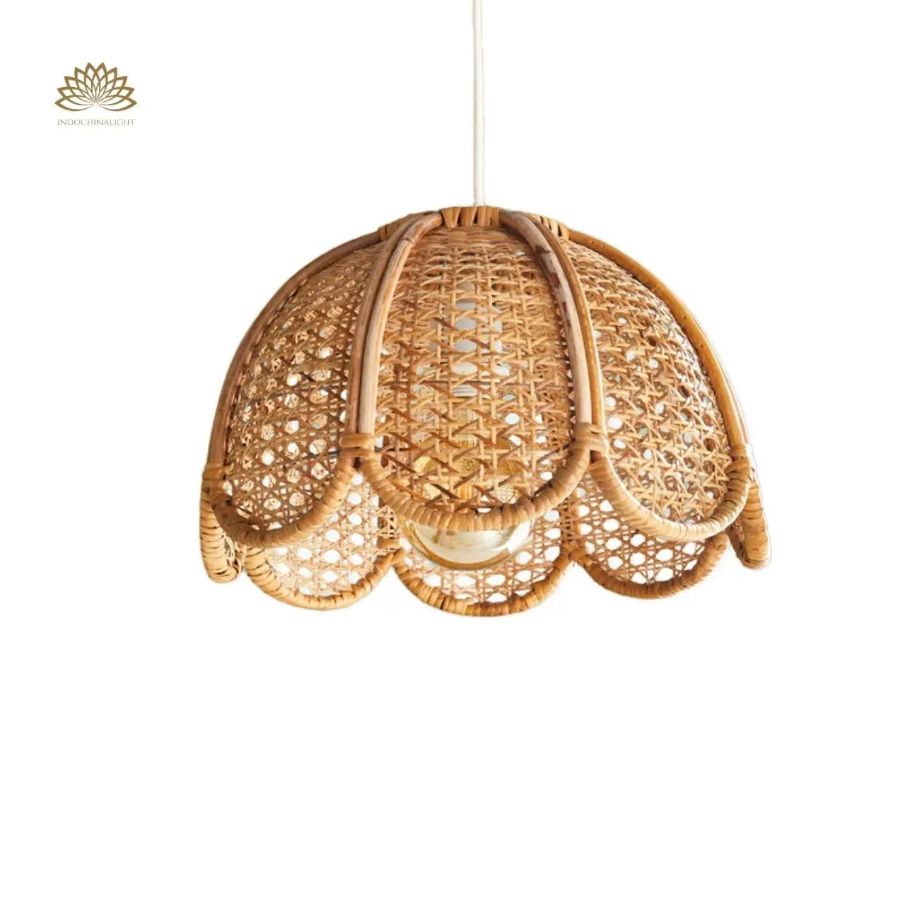 Cayla Bohemian Style Rattan Cane Pendant Light