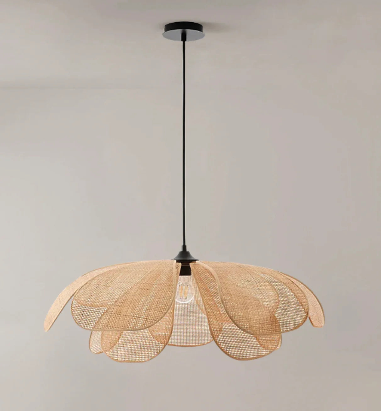Cefalu flower rattan light fixture