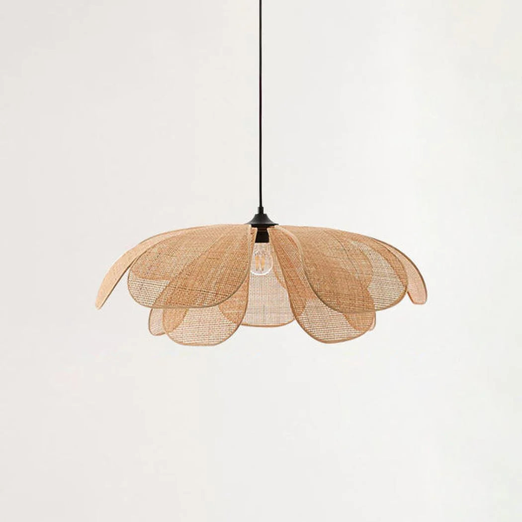 Cefalu flower rattan pendant light petal shade