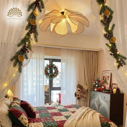 Cefalu Petal Rattan Pendant Light For Christmas Bedroom