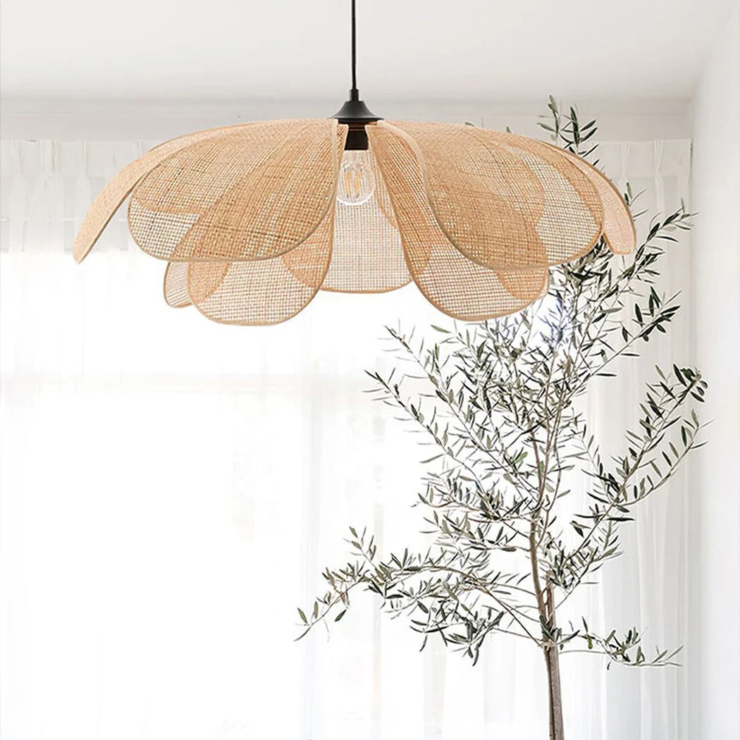 Cefalu rattan petal ceiling light fixture