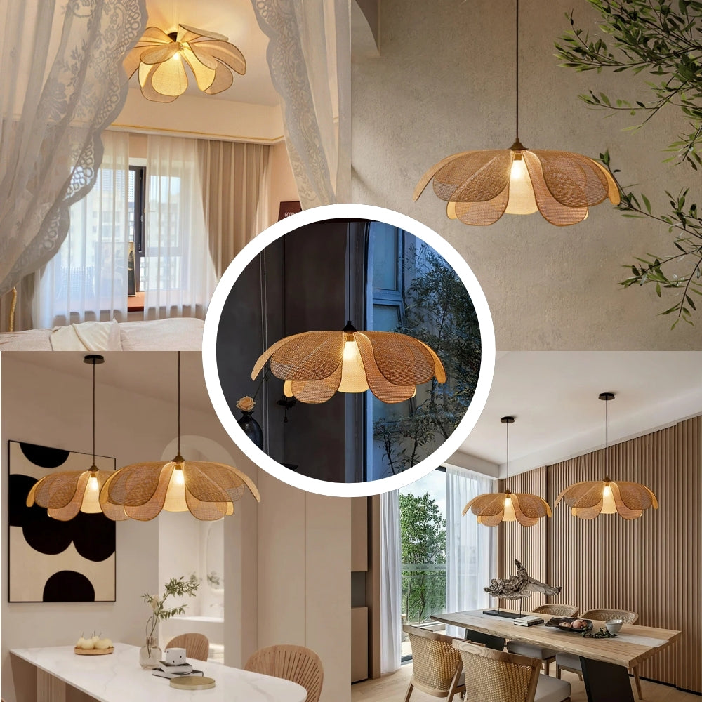 Cefalu rattan petal ceiling lights for all interior room styles