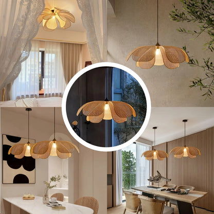 Cefalu rattan petal ceiling lights for all interior room styles