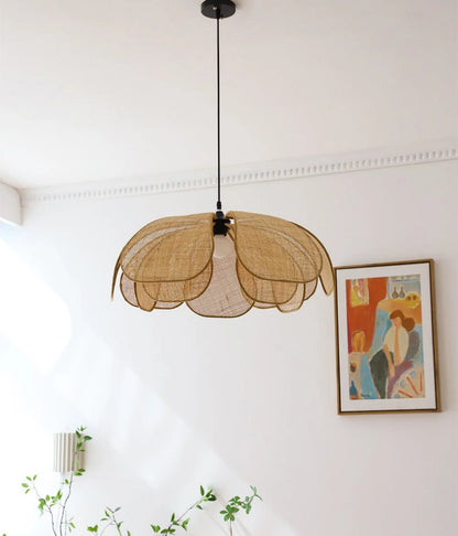 Cefalu rattan petal pendant light shade