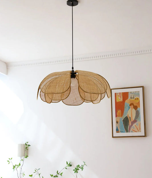 Cefalu rattan petal pendant light shade