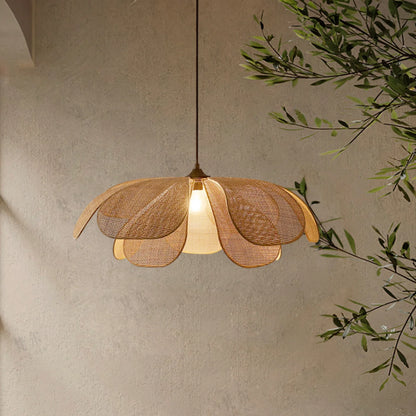 Cefalu rattan petal pendant light