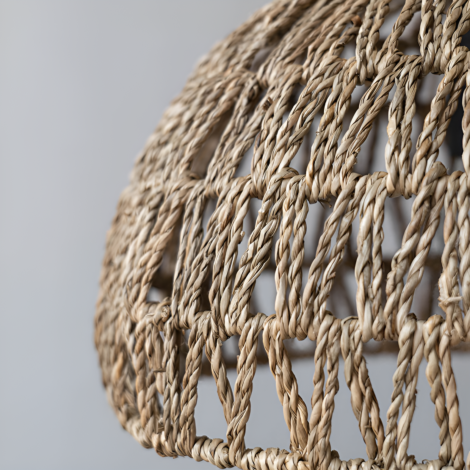 Close Shot of Milford Small Dome Basket Rattan Pendant Light