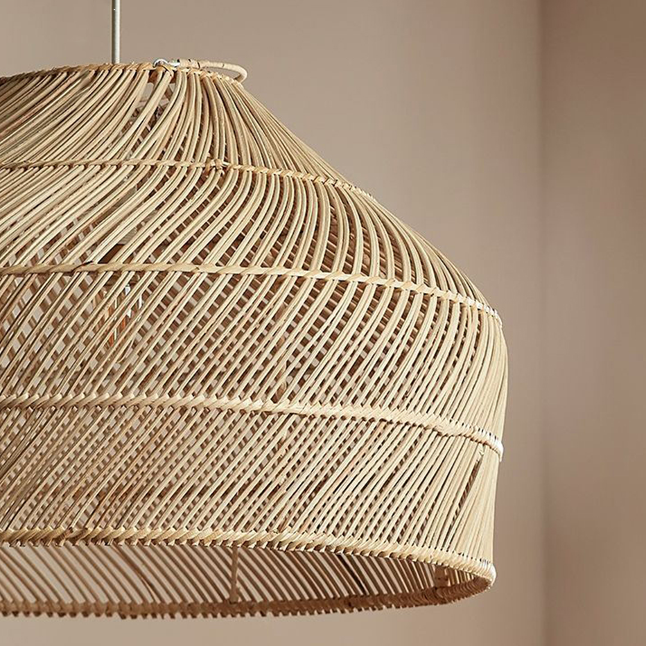 Cocoa Rattan Dome Hanging Light Woven Shade