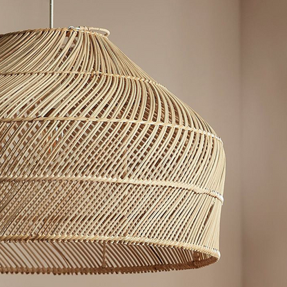 Cocoa Rattan Dome Hanging Light Woven Shade