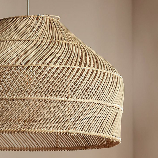 Cocoa Rattan Dome Hanging Light Woven Shade