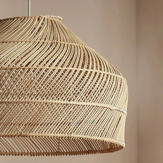 Cocoa Rattan Dome Hanging Light Woven Shade
