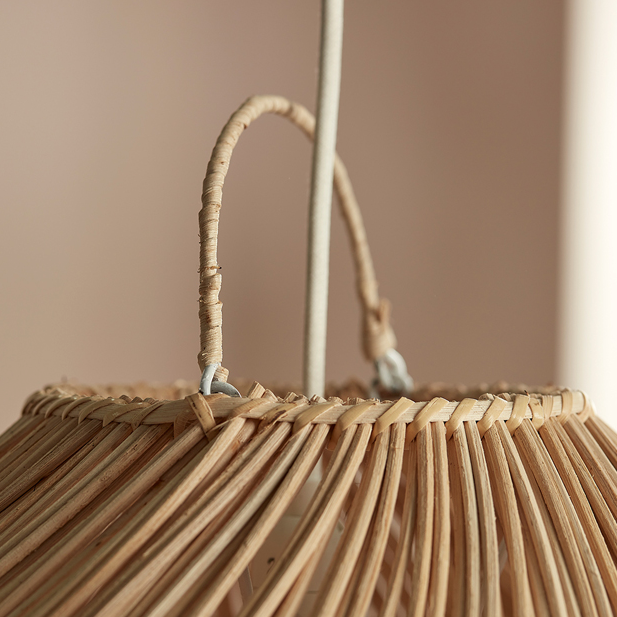 Cocoa Rattan Dome Light Woven Hanging Shade