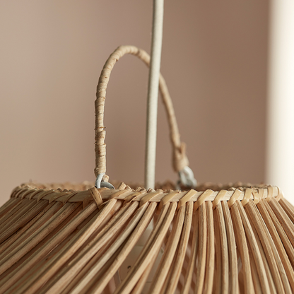Cocoa Rattan Dome Light Woven Hanging Shade