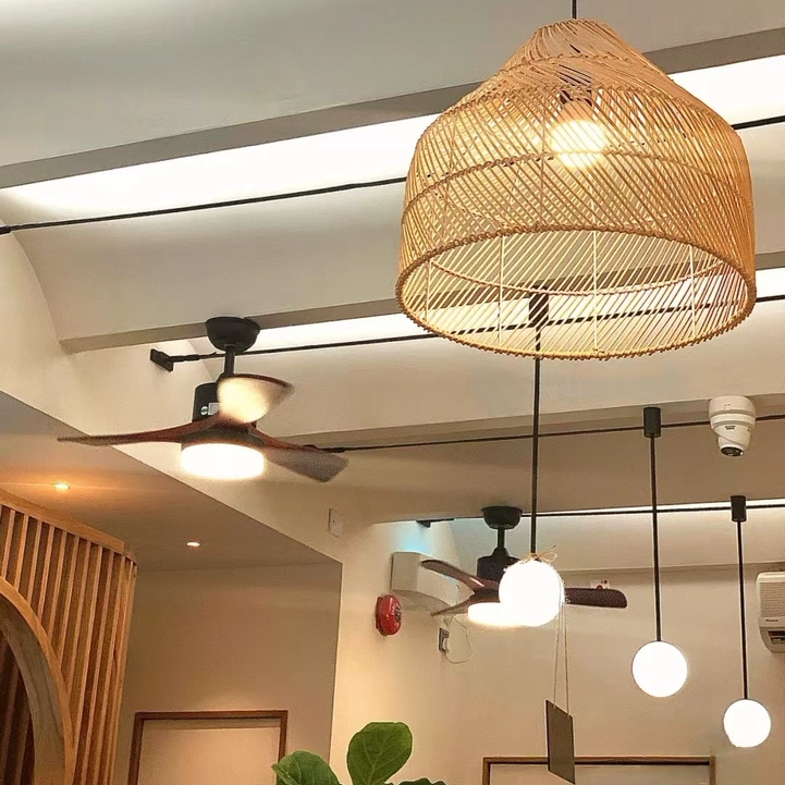 Cocoa Rattan Dome Woven Hanging Light Shade