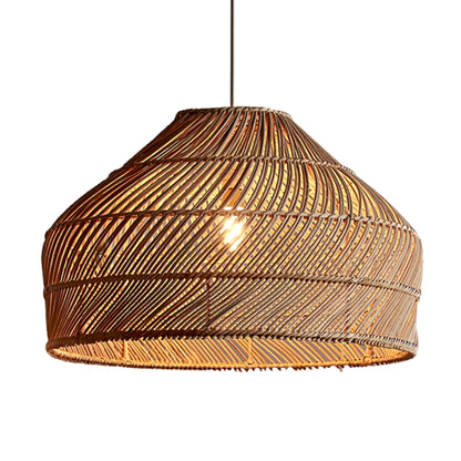 Cocoa Rattan Dome Woven Pendant Light