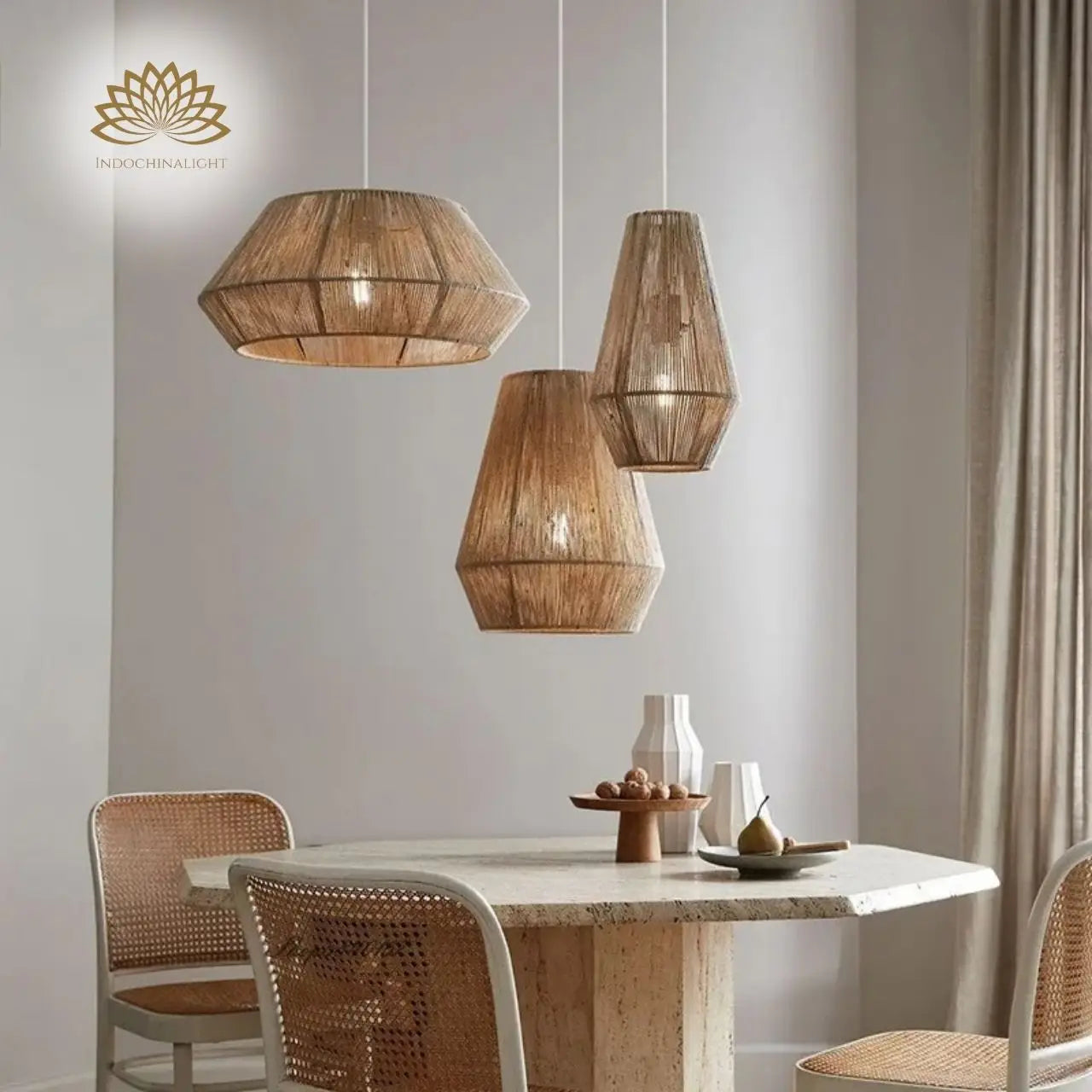 Collins Jute Twist Pendant Light for dining room