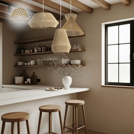 Collins Jute Twist Pendant Light for kitchen island