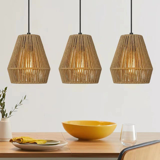 Collins Small Basket Pendant Light for Japandi Boho Dining Table