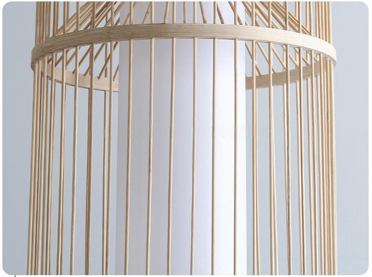 Cylindra Hourglass Bamboo Pendant Light LED