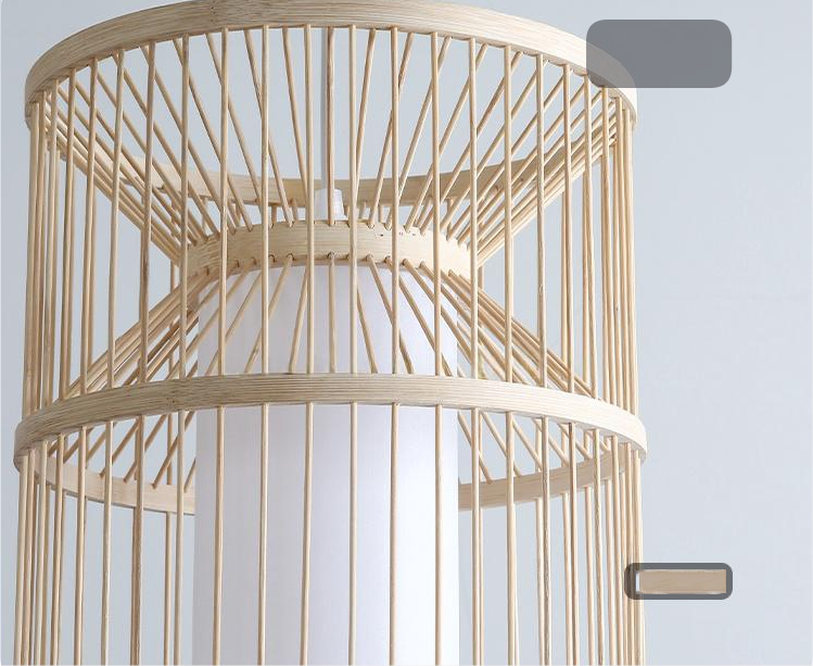Cylindra Hourglass Bamboo Pendant Light Top Shade
