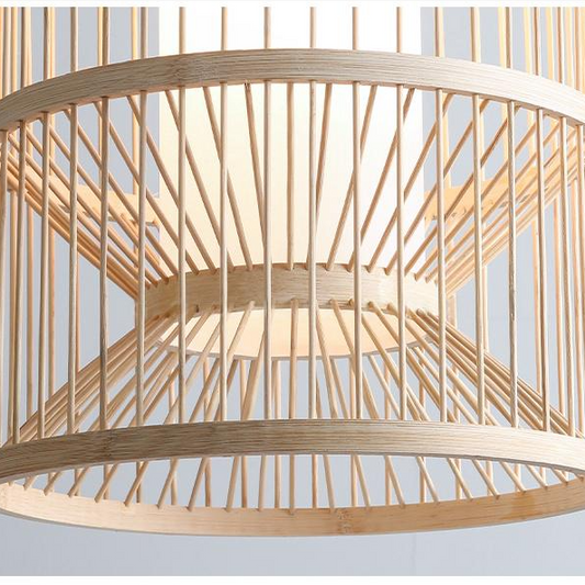 Cylindra Hourglass Bamboo Pendant Light