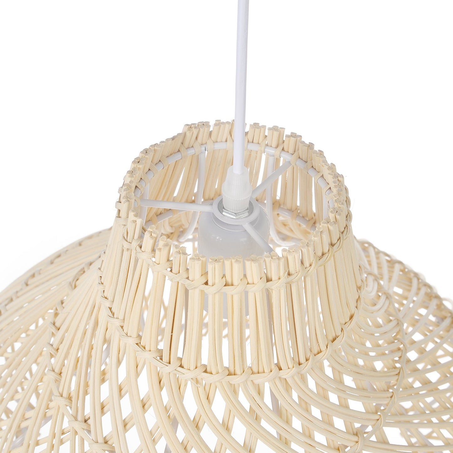 Dakota Natural Rattan Dome Pendant Light Woven Shade from Top