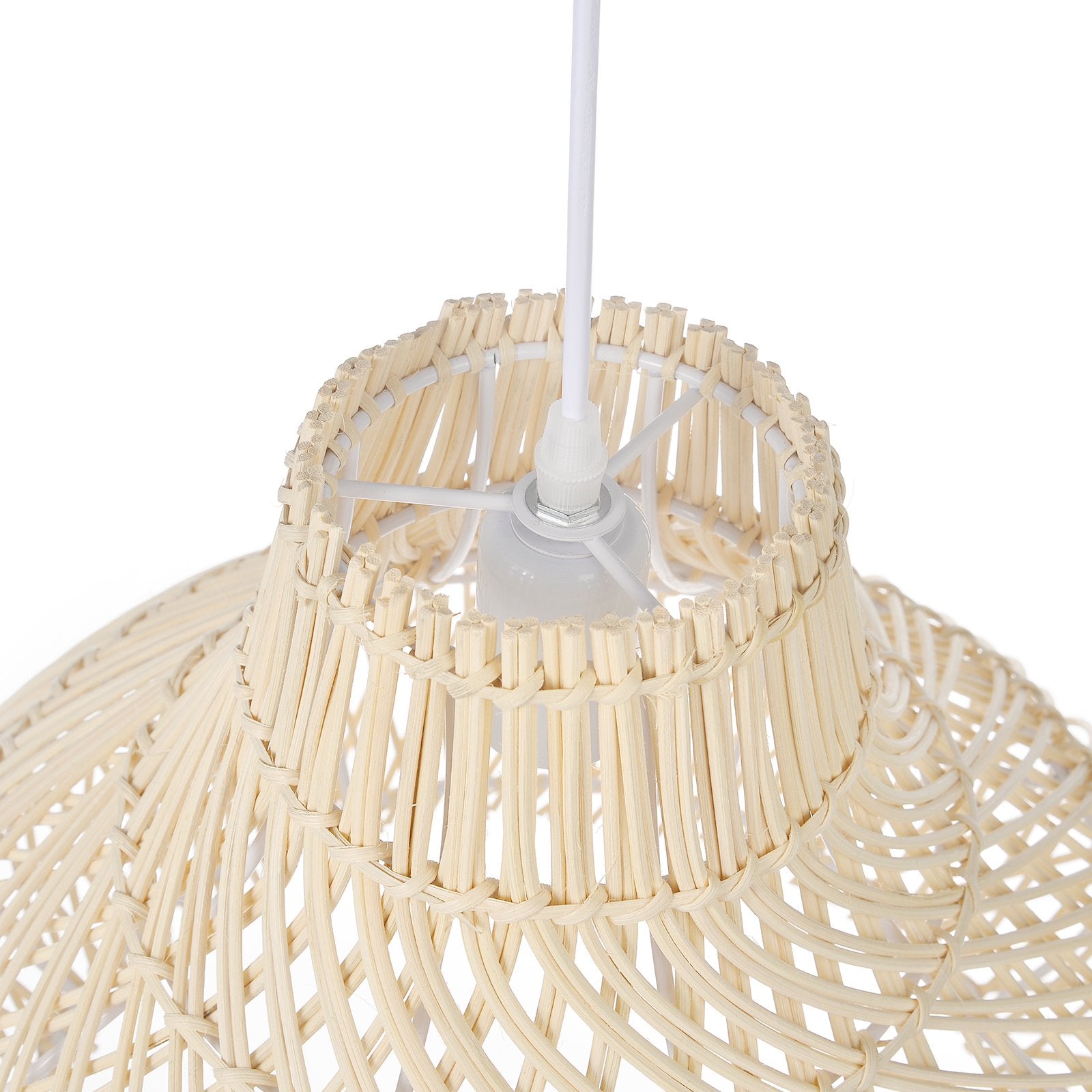 Dakota Natural Rattan Dome Pendant Light Woven Shade from Top