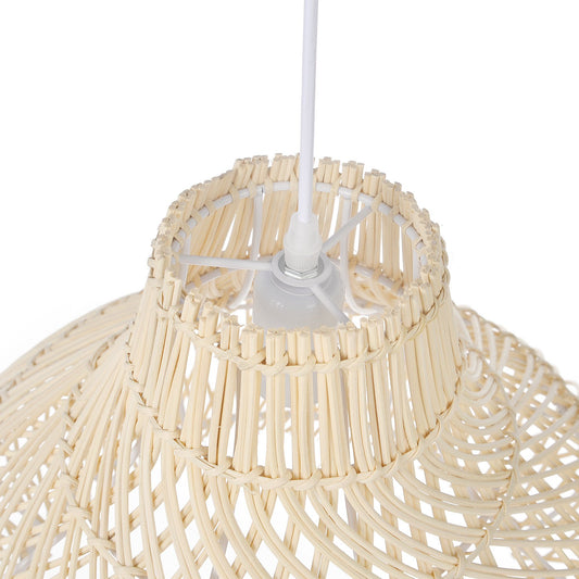 Dakota Natural Rattan Dome Pendant Light Woven Shade from Top