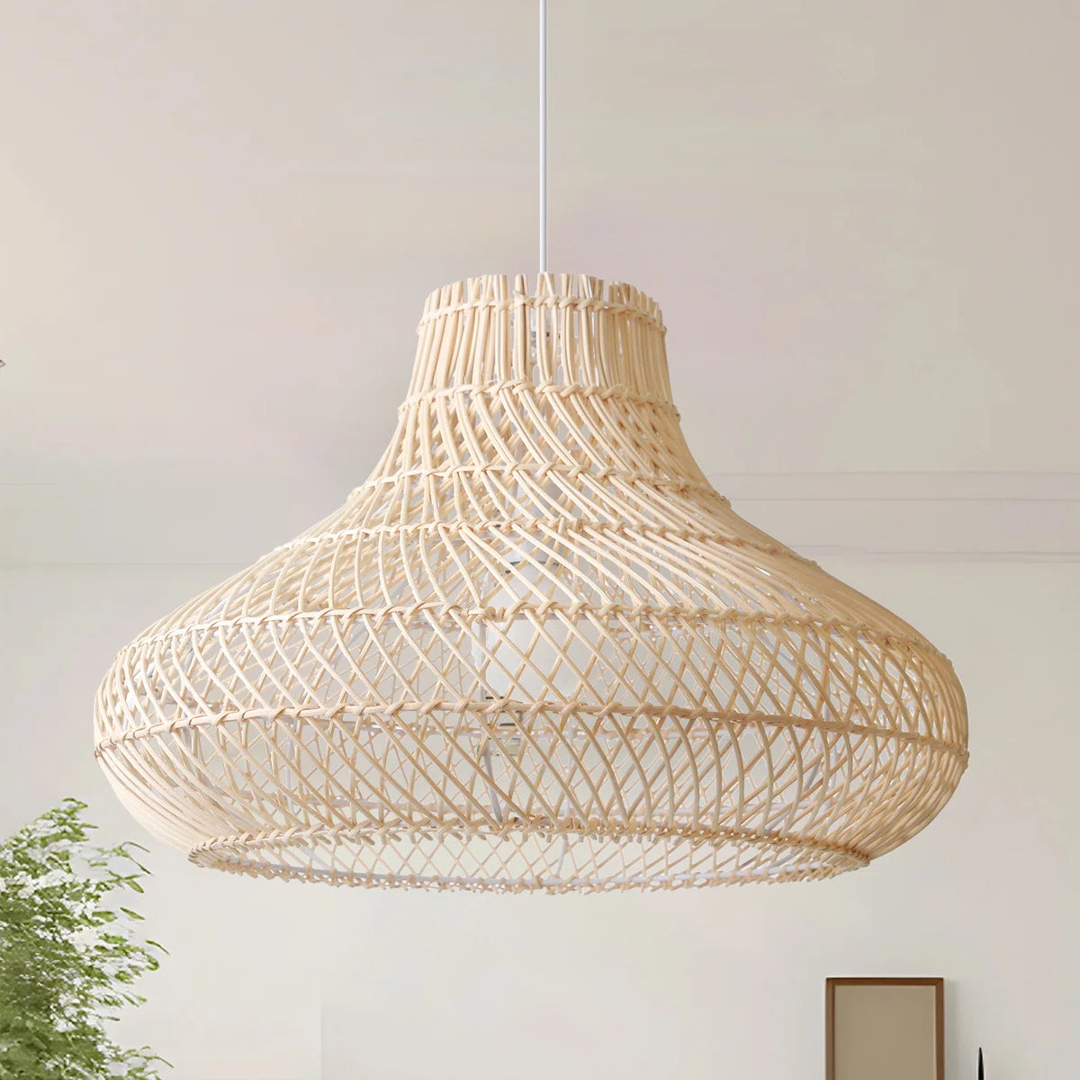Dakota Natural Rattan Dome Woven Pendant Light