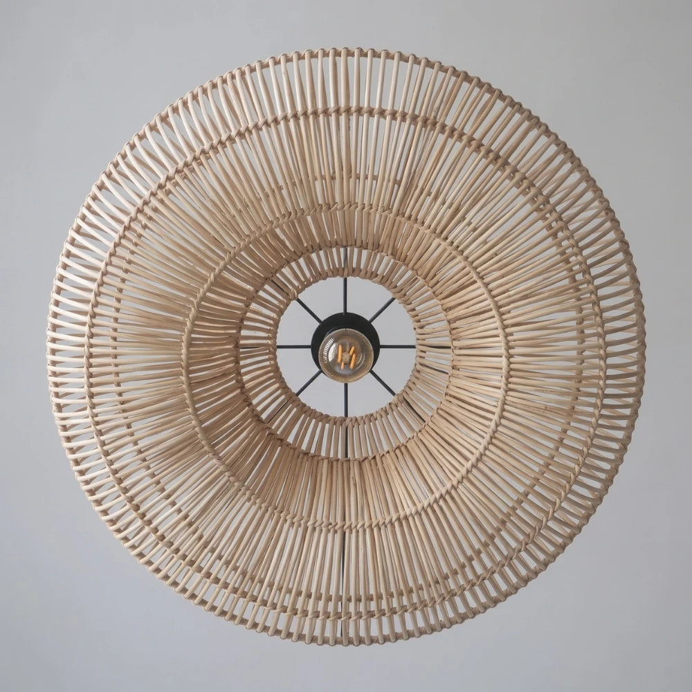 Donut Rattan Round Pendant Light