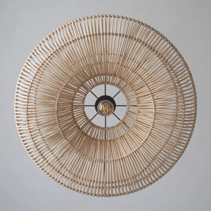 Donut Rattan Round Pendant Light