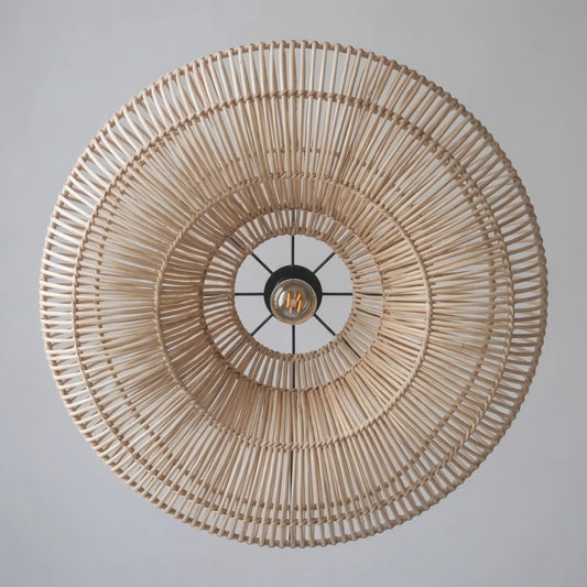 Donut Rattan Round Pendant Light