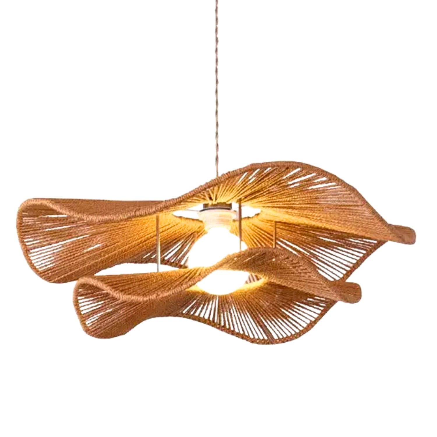 Double Layer Hemp Rope Wavy Pendant Lamp