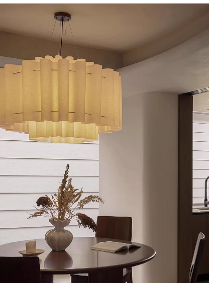 StockHolm 2025 Nordic White Fabric Pendant Light detail angle | IndochinaLight