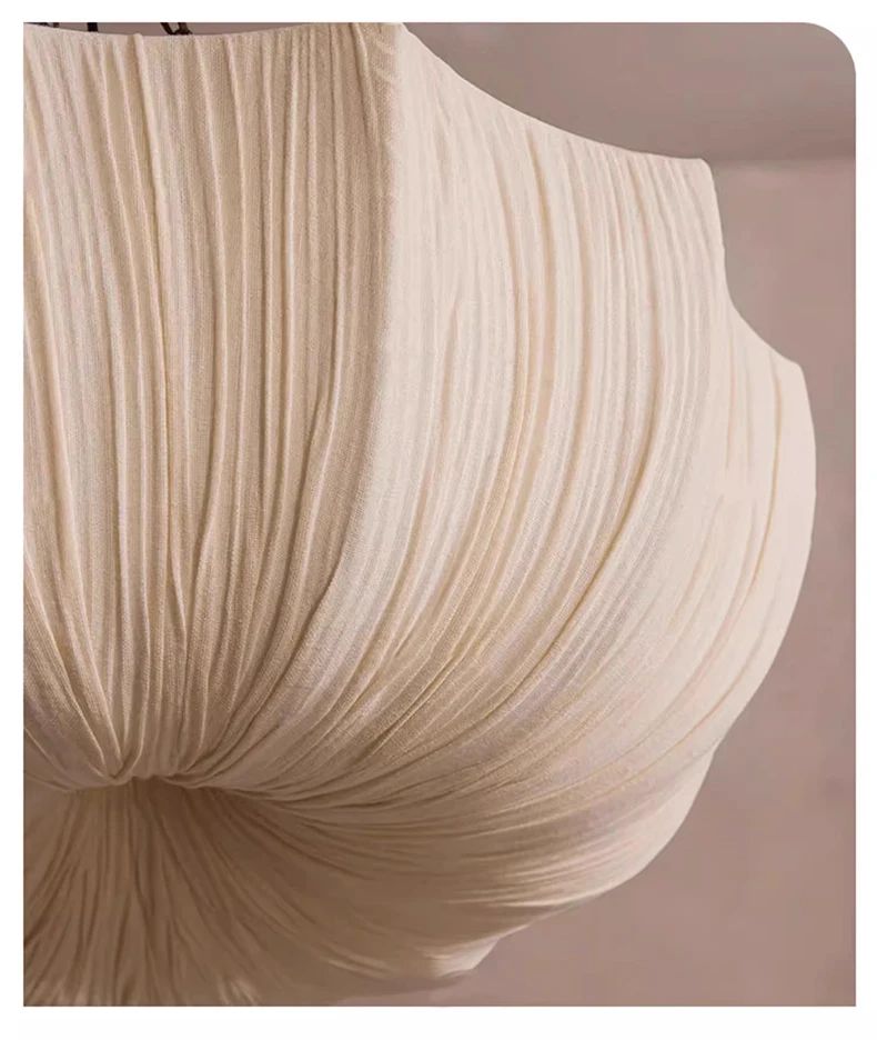 Planetarium Wabi-Sabi White Nordic Linen Flush Mount - Lifestyle & Artisan Detail Angle 5 | IndochinaLight